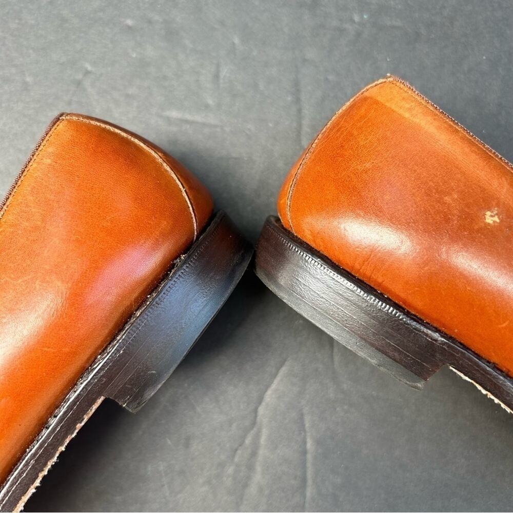 Allen Edmunds Avalon Two-Tone Loafers, Brown Leather w/ Embossed Croc, Size 6.5 - Picture 11 of 16